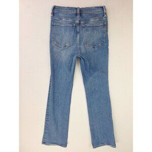 Madewell Size 25X27 Women Cali Demi Boot Blue Denim Embroidered Logo Denim Jeans